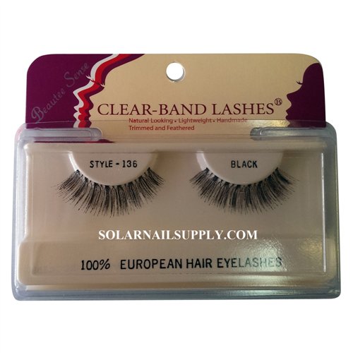 Beautee Sense Clear-Band Lashes (#136) - Black - 1 pack