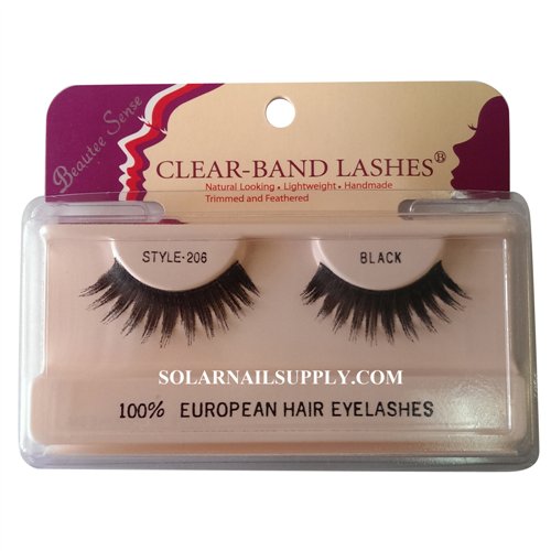 Beautee Sense Clear-Band Lashes (#206) - Black - 1 pack 