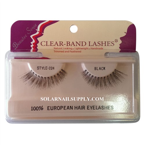 Beautee Sense Clear-Band Lashes (#224) - Black - 1 pack 