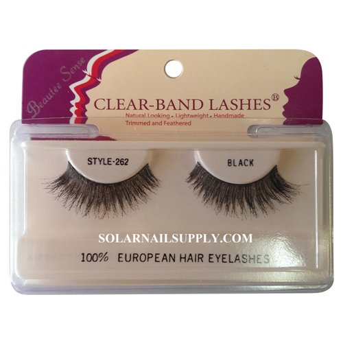 Beautee Sense Clear-Band Lashes (#262) - Black - 1 pack 
