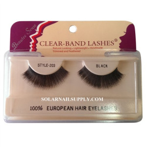 Beautee Sense Clear-Band Lashes (#203) - Black - 1 pack