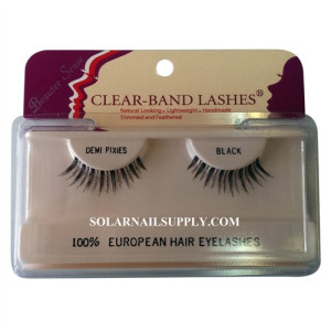 Beautee Sense Clear-Band Lashes (demi pixies) - Black - 1 pack