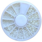 Nail-Art Stones in Wheel - White Pearl