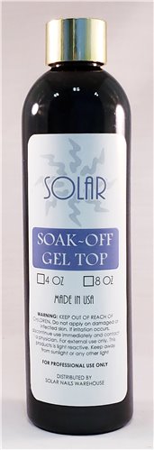 SOLAR Soak-off LED/UV Gel Top Coat  or No cleanse Top Coat - 8 oz Refill