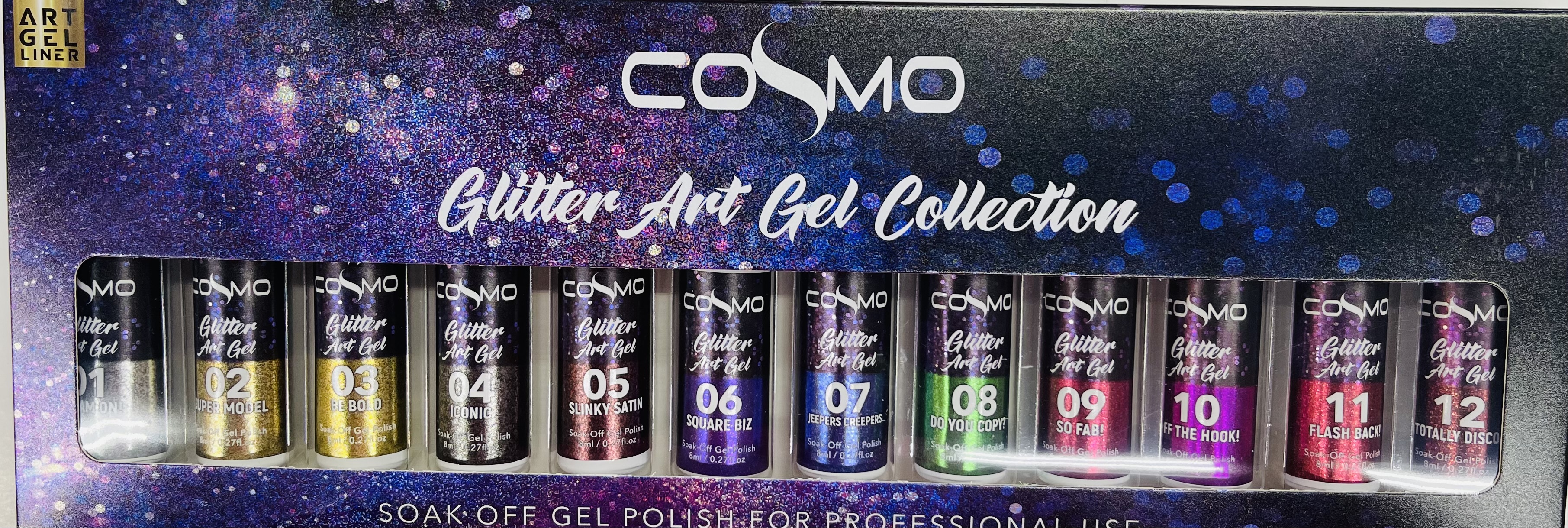 COSMO GLITTER ART GEL 12PCS