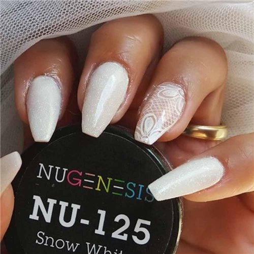 Dip powder glitter and white. Snowy nails