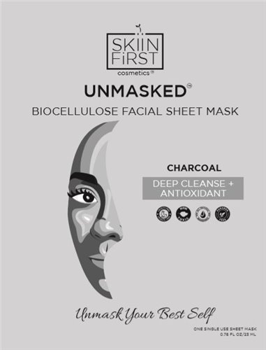 UNMASKED Biocellulose Facial Sheet Masks - CHARCOAL